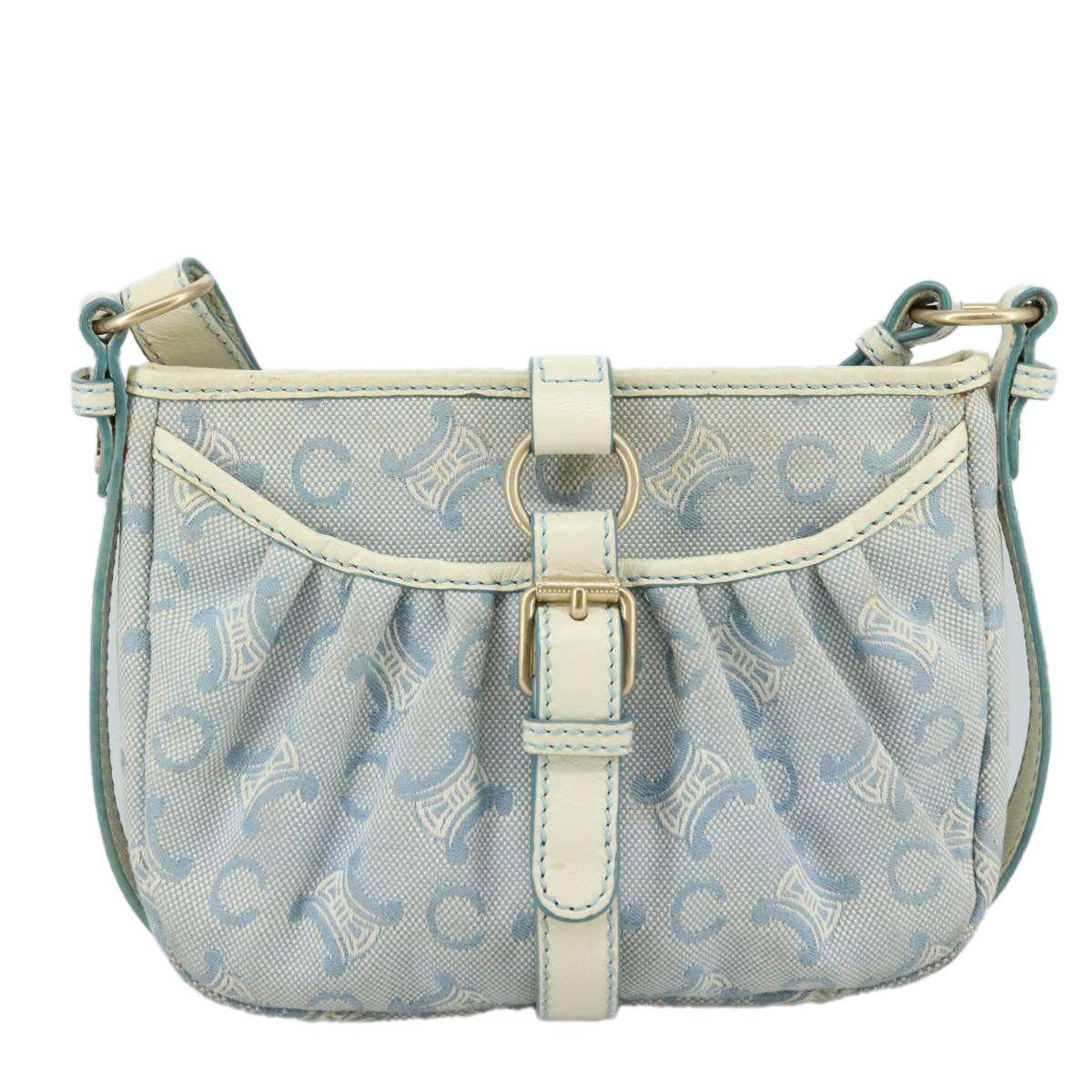 Céline Macadam Blue Canvas Shoulder Bag (Pre-Owned)