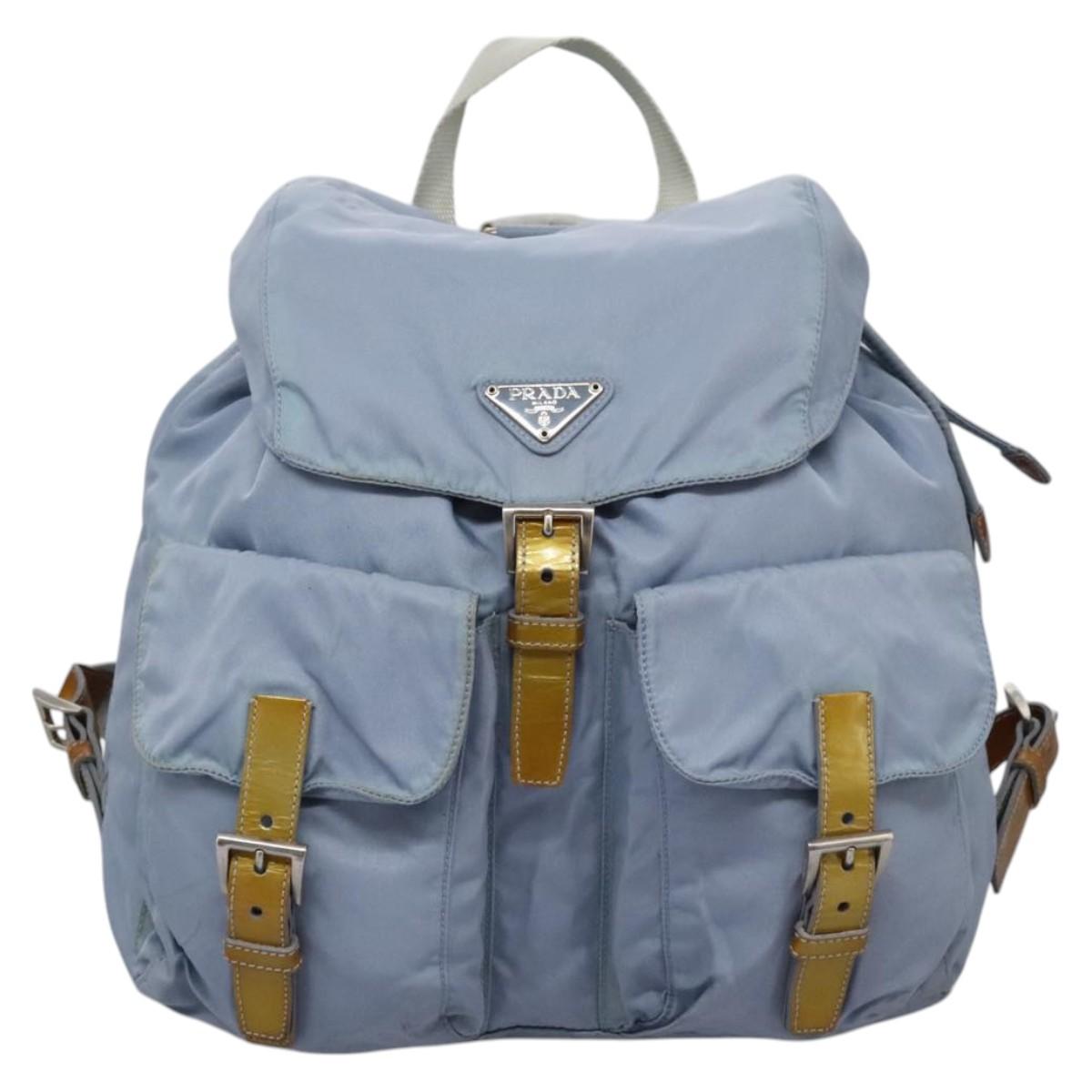 Prada Re-Nylon Blue Synthetic Backpack Bag (Pre-Owned)