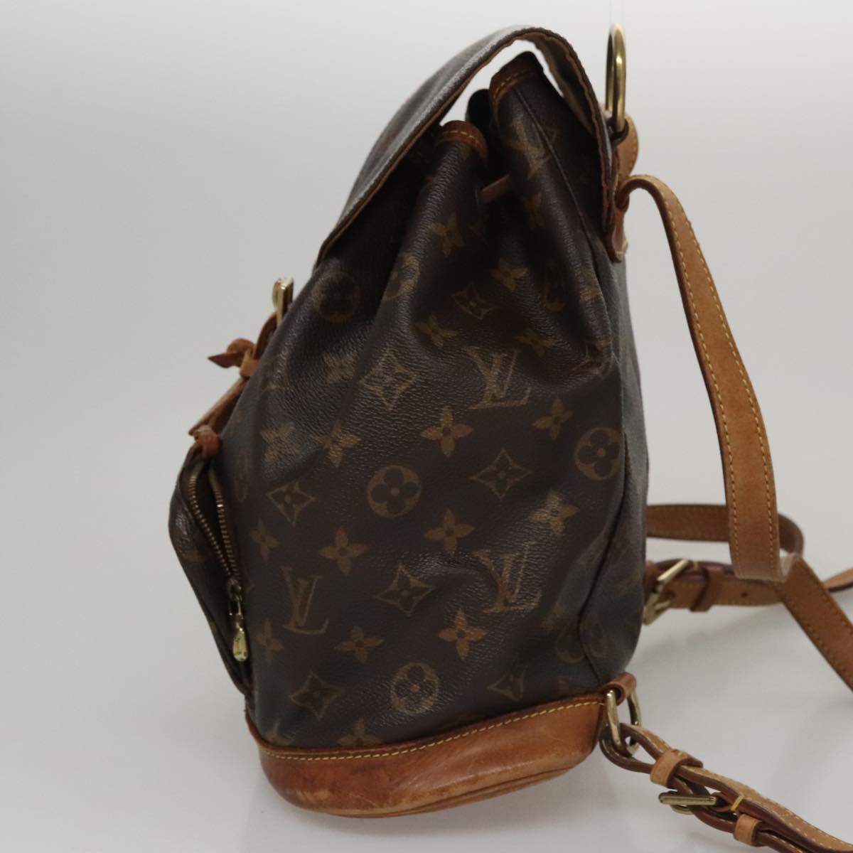 Louis Vuitton Montsouris Mm Brown Canvas Backpack Bag (Pre-Owned)
