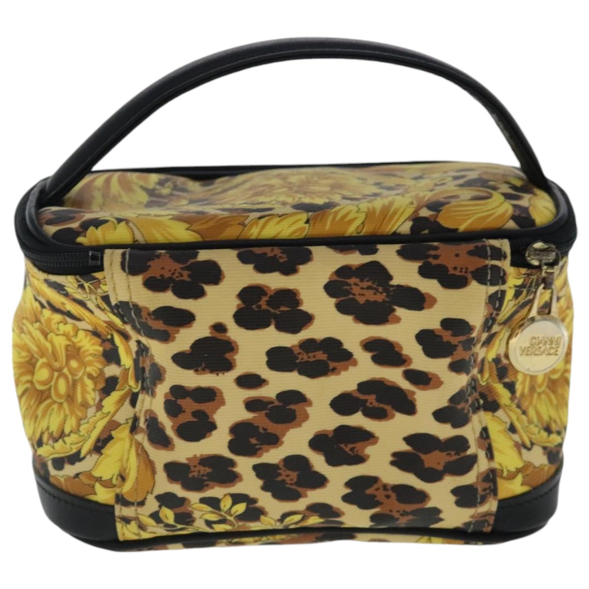 Versace Vanity Yellow Canvas Clutch Bag (Pre-Owned)