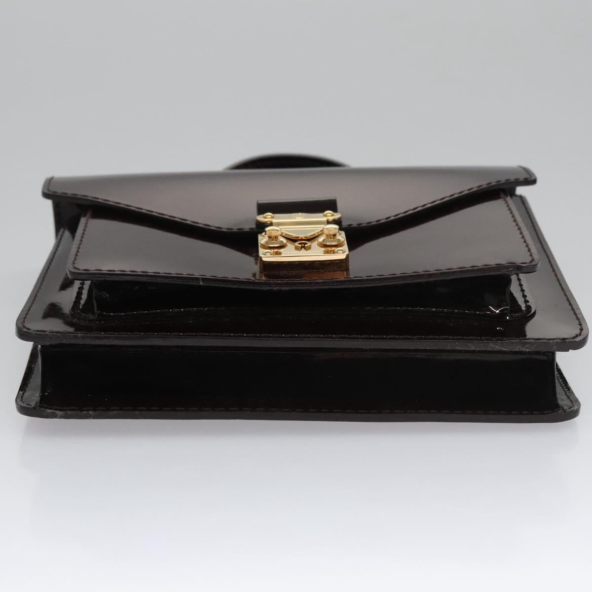 Louis Vuitton Monceau Burgundy Patent Leather Handbag (Pre-Owned)