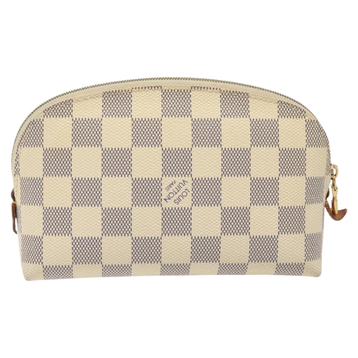Louis Vuitton Cosmetic Pouch White Canvas Clutch Bag (Pre-Owned)