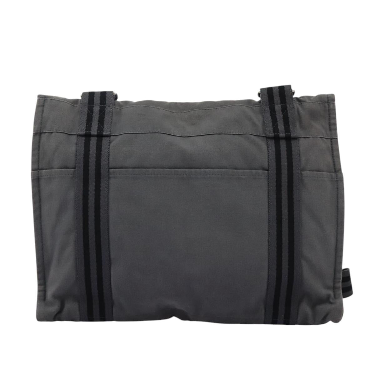 Hermès Herline Grey Canvas Shoulder Bag (Pre-Owned)