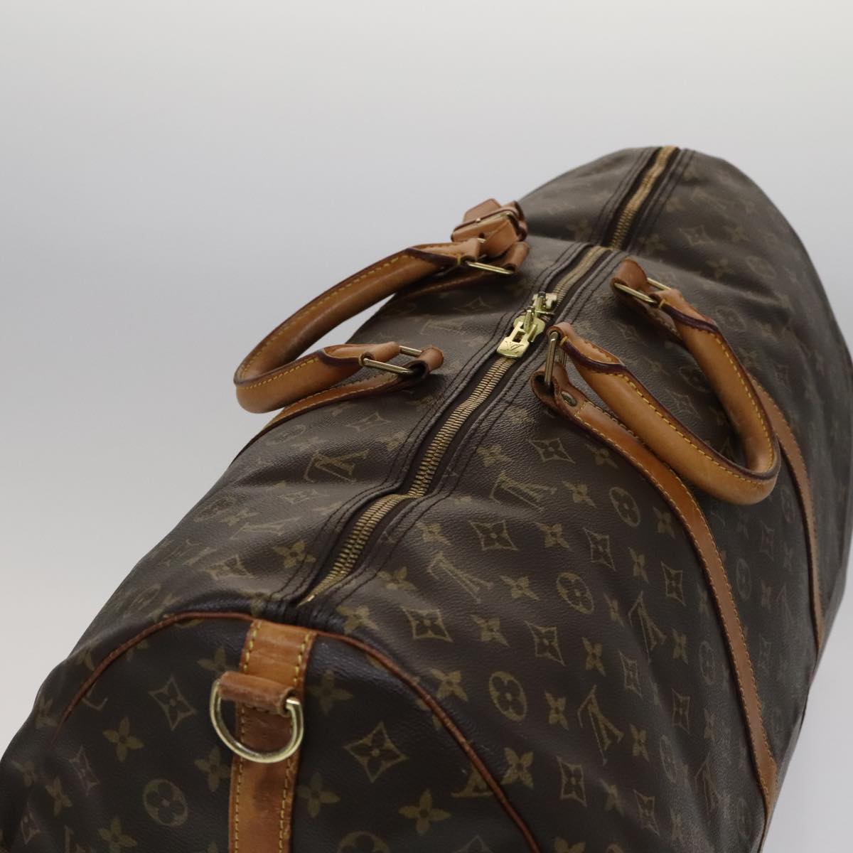 Louis Vuitton Keepall Bandoulière 60 Brown Canvas Travel Bag (Pre-Owned)