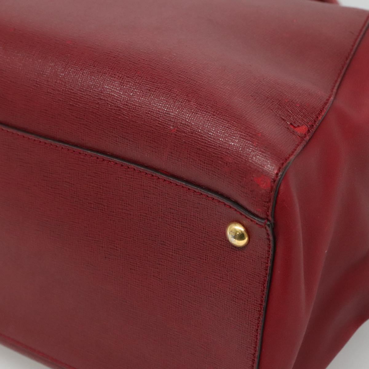 Fendi 2Jours Red Leather Tote Bag (Pre-Owned)