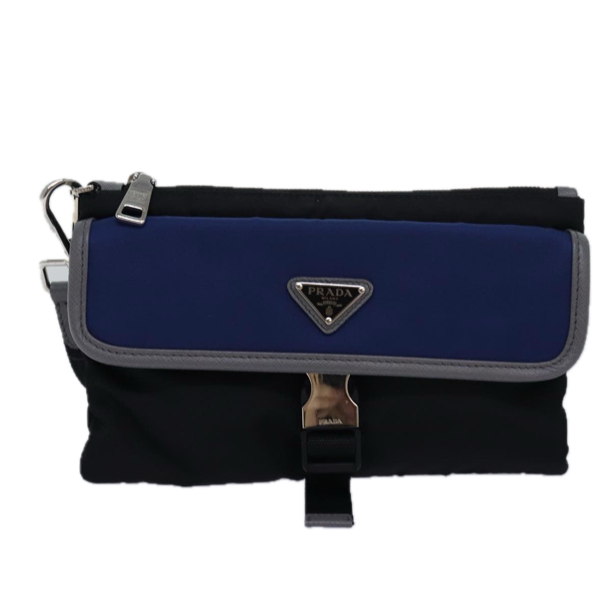 Prada Black Synthetic Clutch Bag (Pre-Owned)