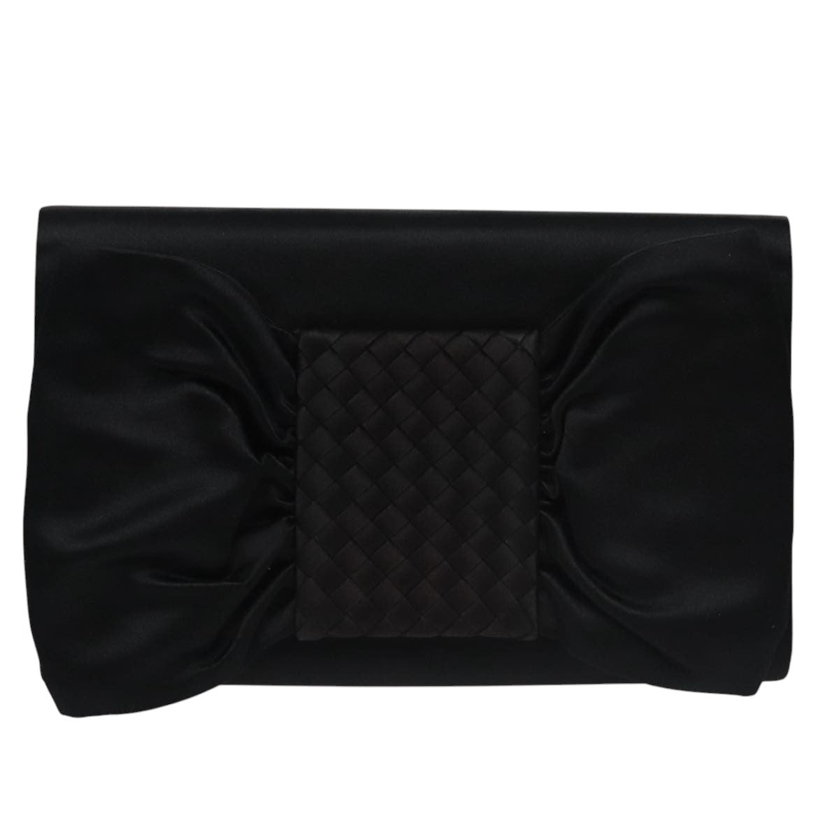Bottega Veneta Black Silk Clutch Bag (Pre-Owned)