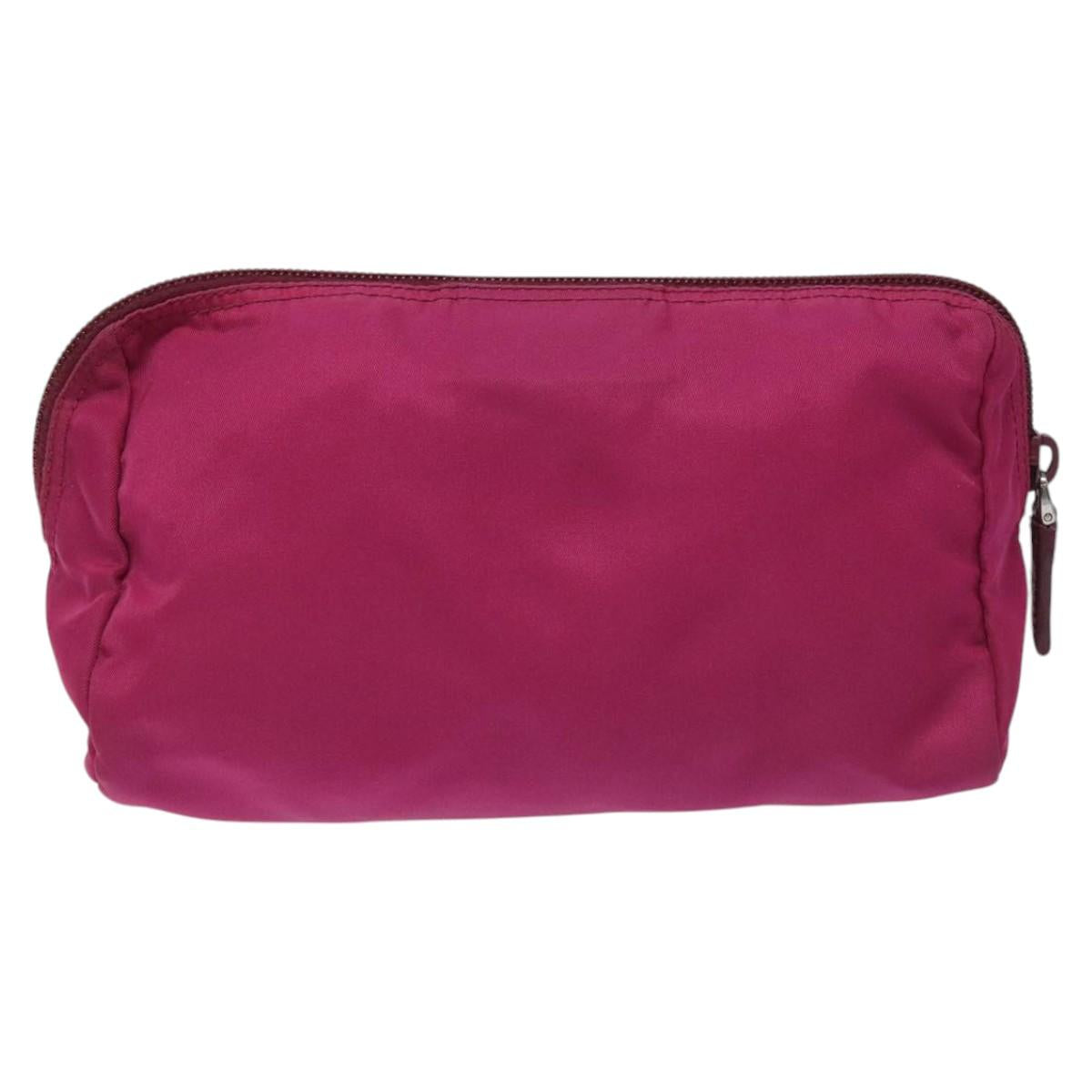 Prada Cosmetic Pouch Pink Synthetic Clutch Bag (Pre-Owned)