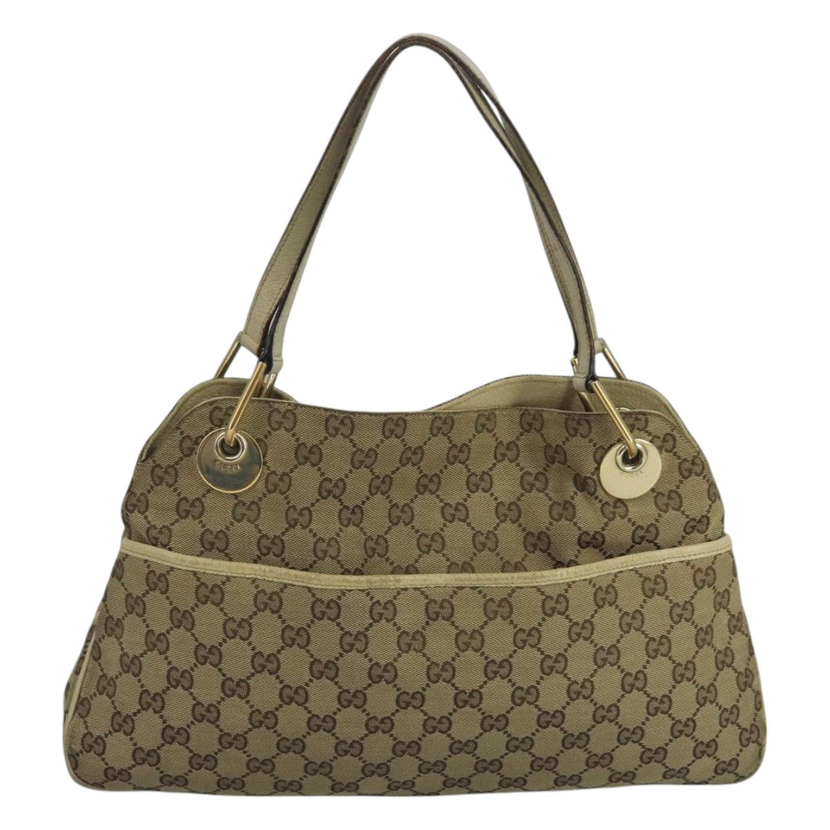 Gucci Gg Canvas Beige Canvas Tote Bag (Pre-Owned)