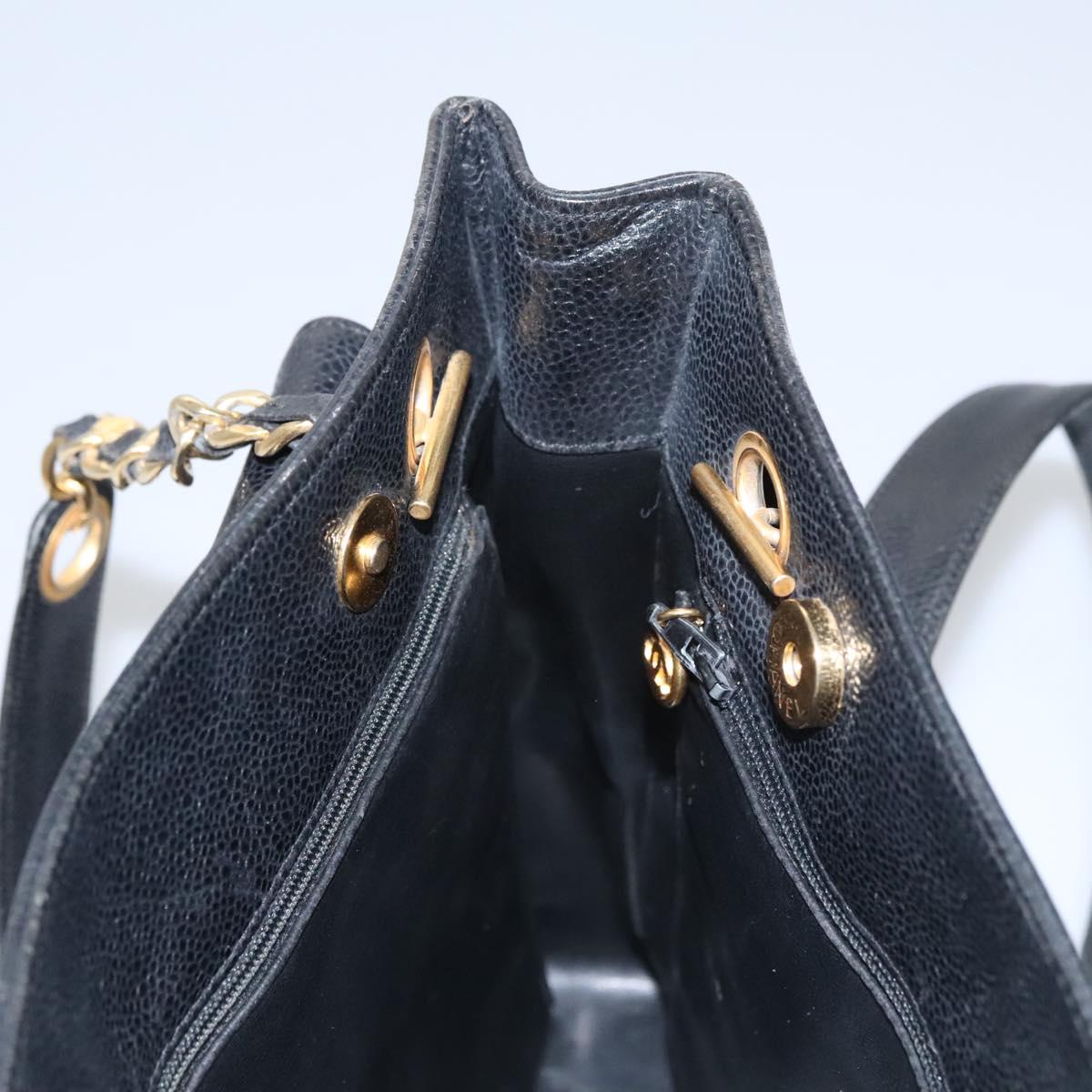 Chanel Cc Totebag Black Leather Tote Bag (Pre-Owned)