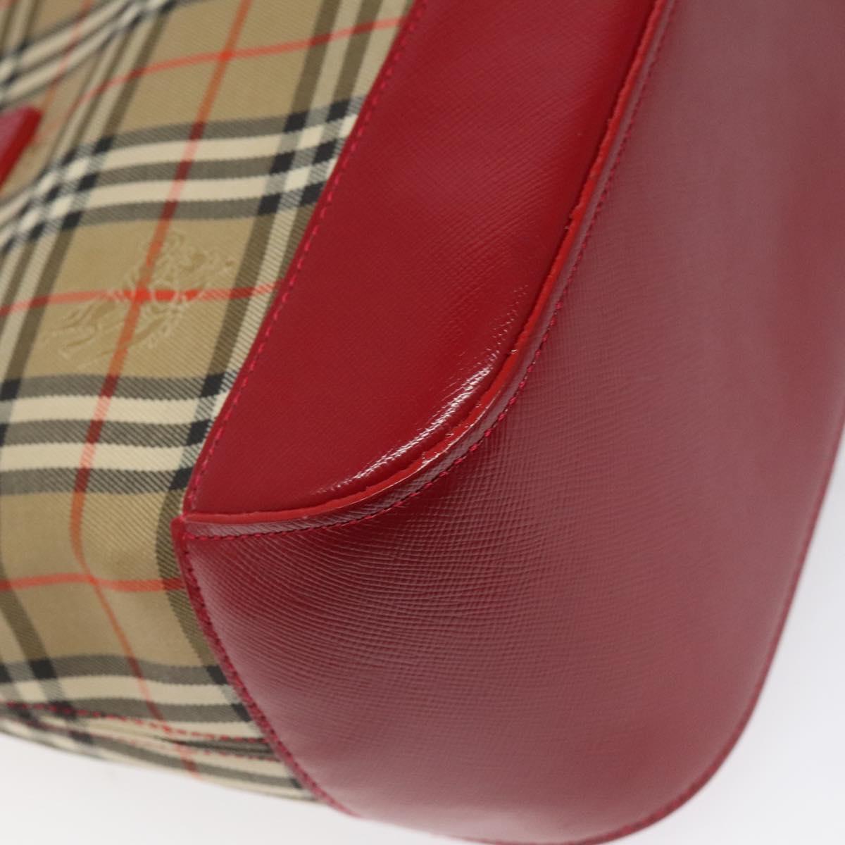 Burberry Nova Check Beige Canvas Handbag (Pre-Owned)