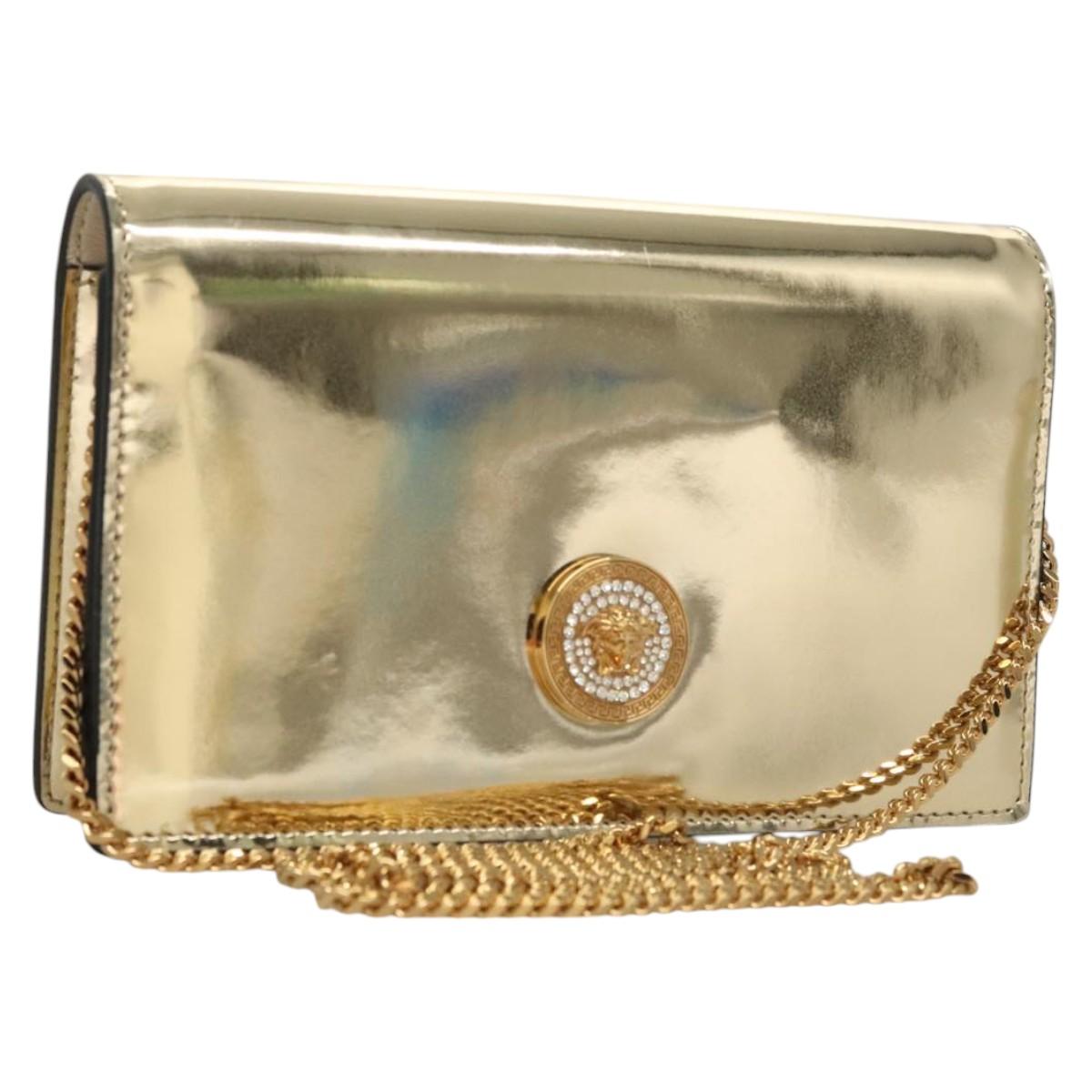 Versace Gold Patent Leather Shoulder Bag (Pre-Owned)