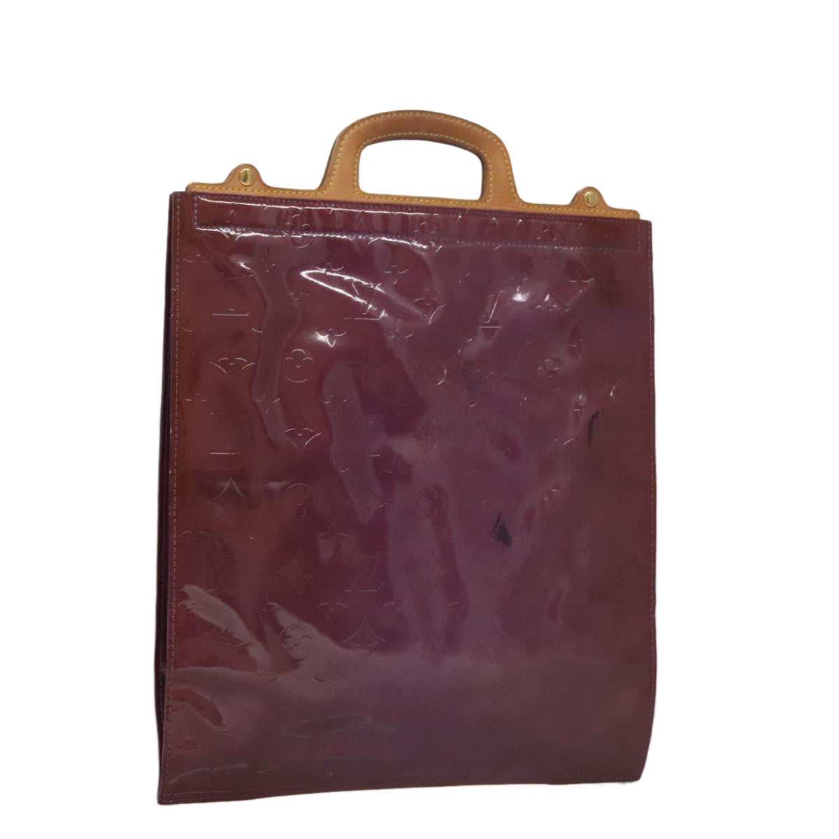 Louis Vuitton Stanton Purple Patent Leather Tote Bag (Pre-Owned)