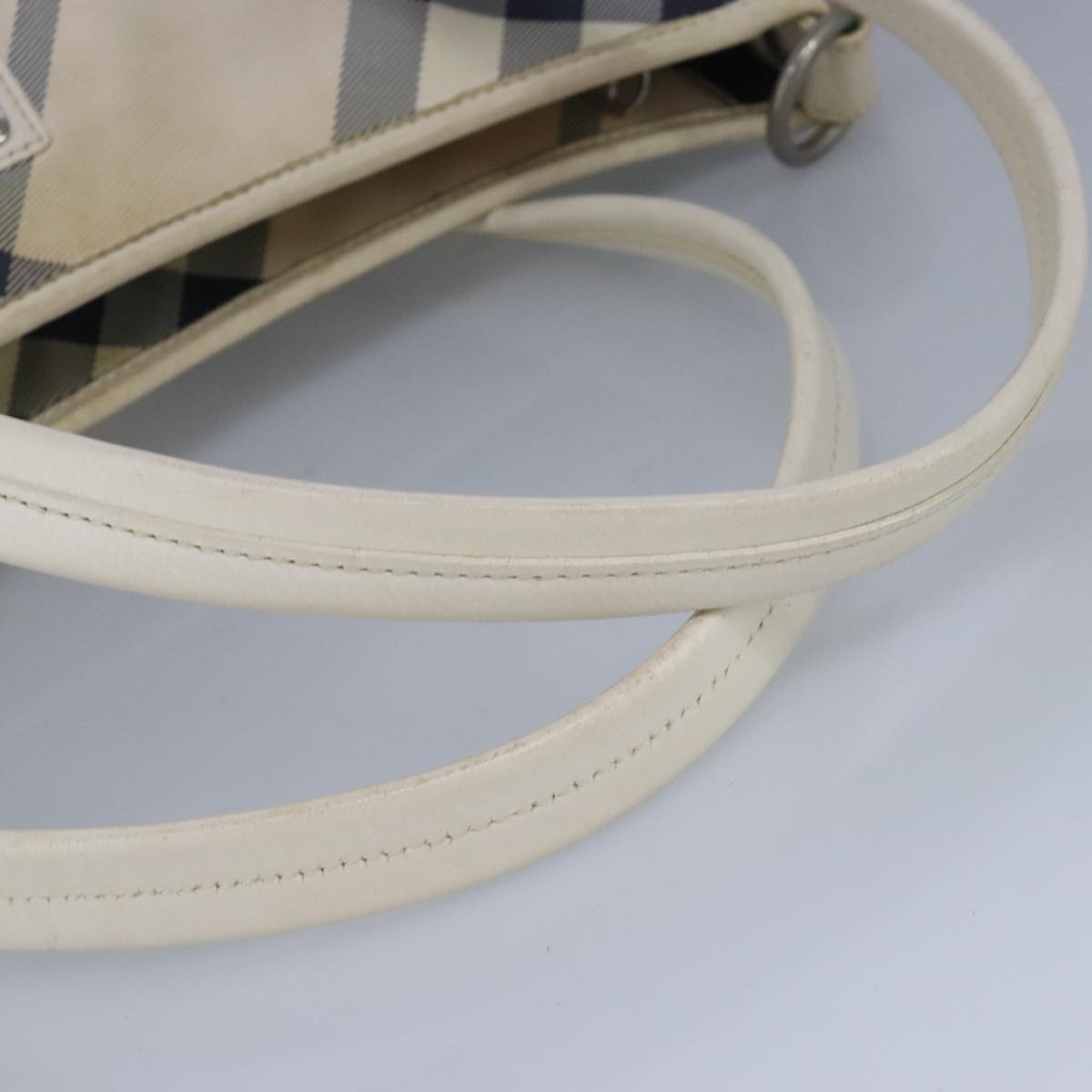 Burberry Nova Check White Canvas Tote Bag (Pre-Owned)