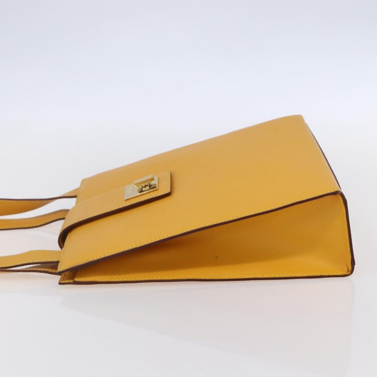 Celine Vintage Leather Yellow Leather Shoulder Bag Bag (Pre-Owned)