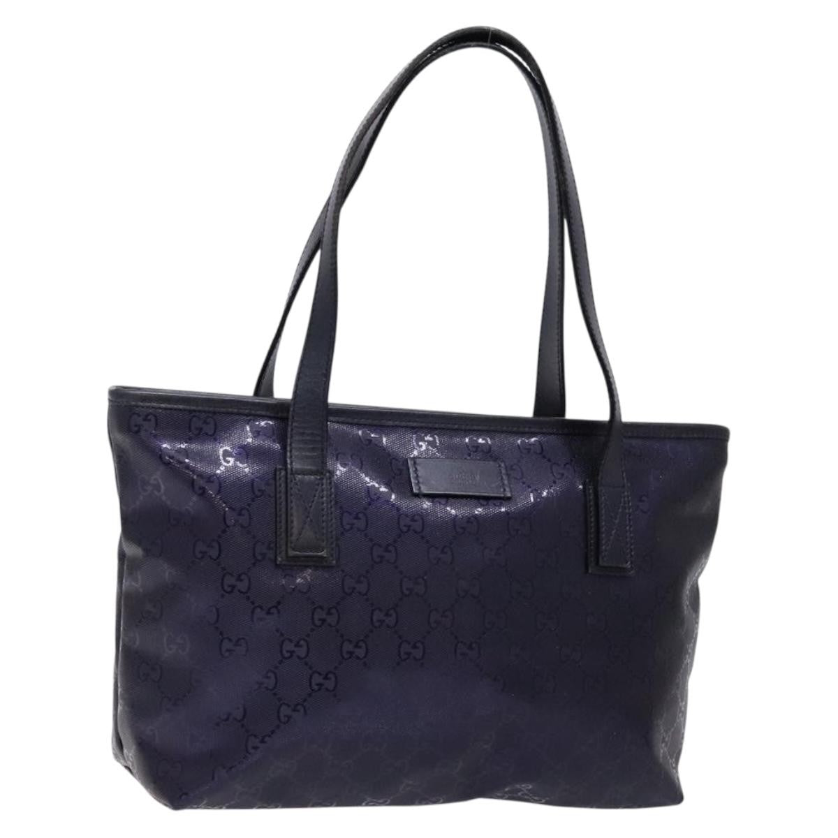 Gucci Plus Tote Gg Imprime Navy Canvas Tote Bag Bag (Pre-Owned)