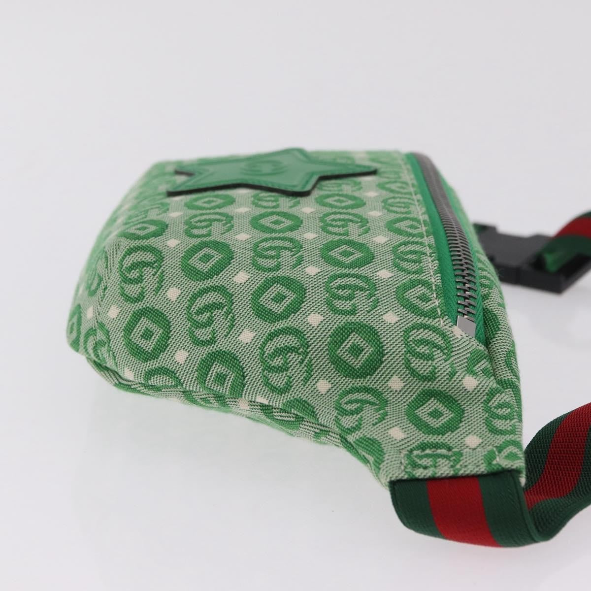 Gucci Children's Belt Gg Canvas Green Canvas Handbag (Pre-Owned)