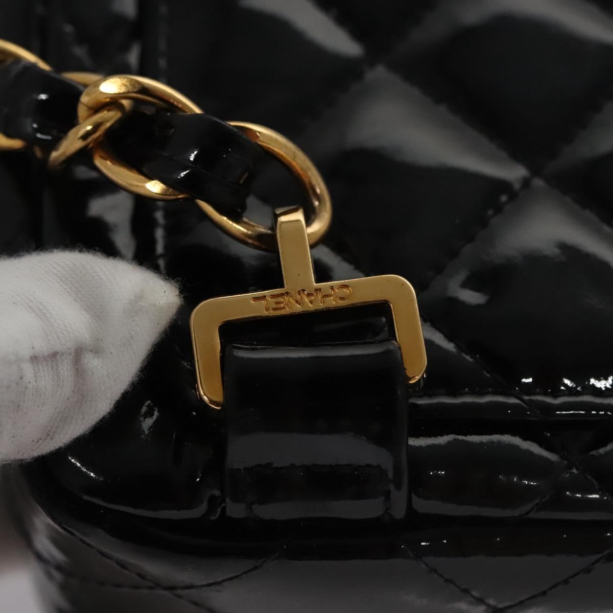 Chanel Timeless/Classique Black Patent Leather Backpack Bag (Pre-Owned)