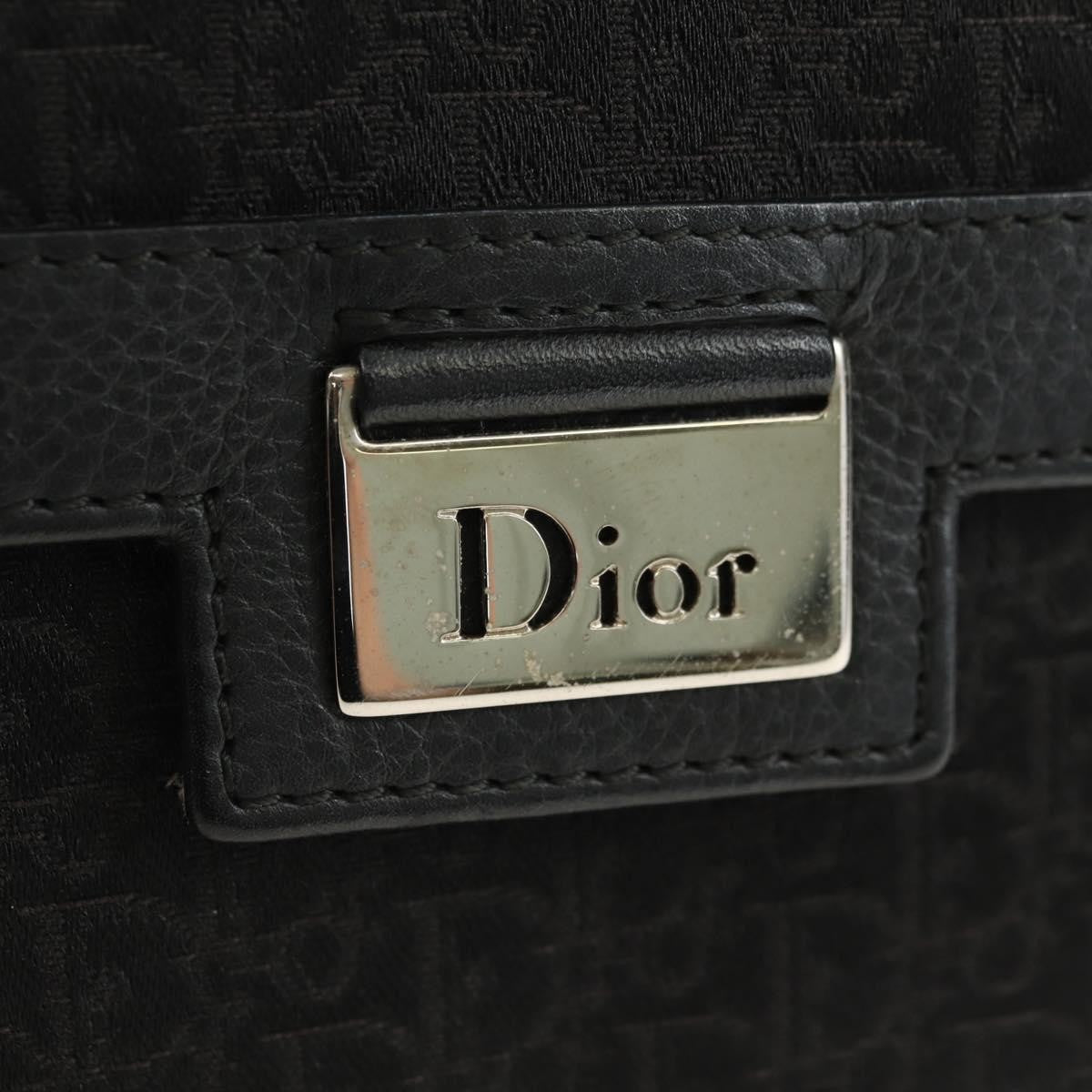 Christian Dior Vintage Street Chic Belt Diorissimo Canvas Black Canvas Handbag (Pre-Owned)
