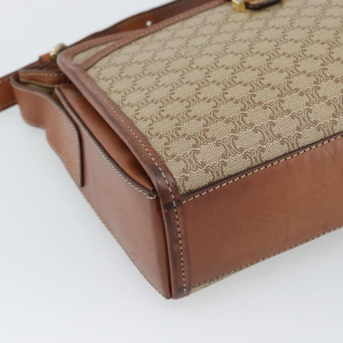 Celine Vintage Macadam Canvas And Leather Beige Canvas Shoulder Bag Bag (Pre-Owned)
