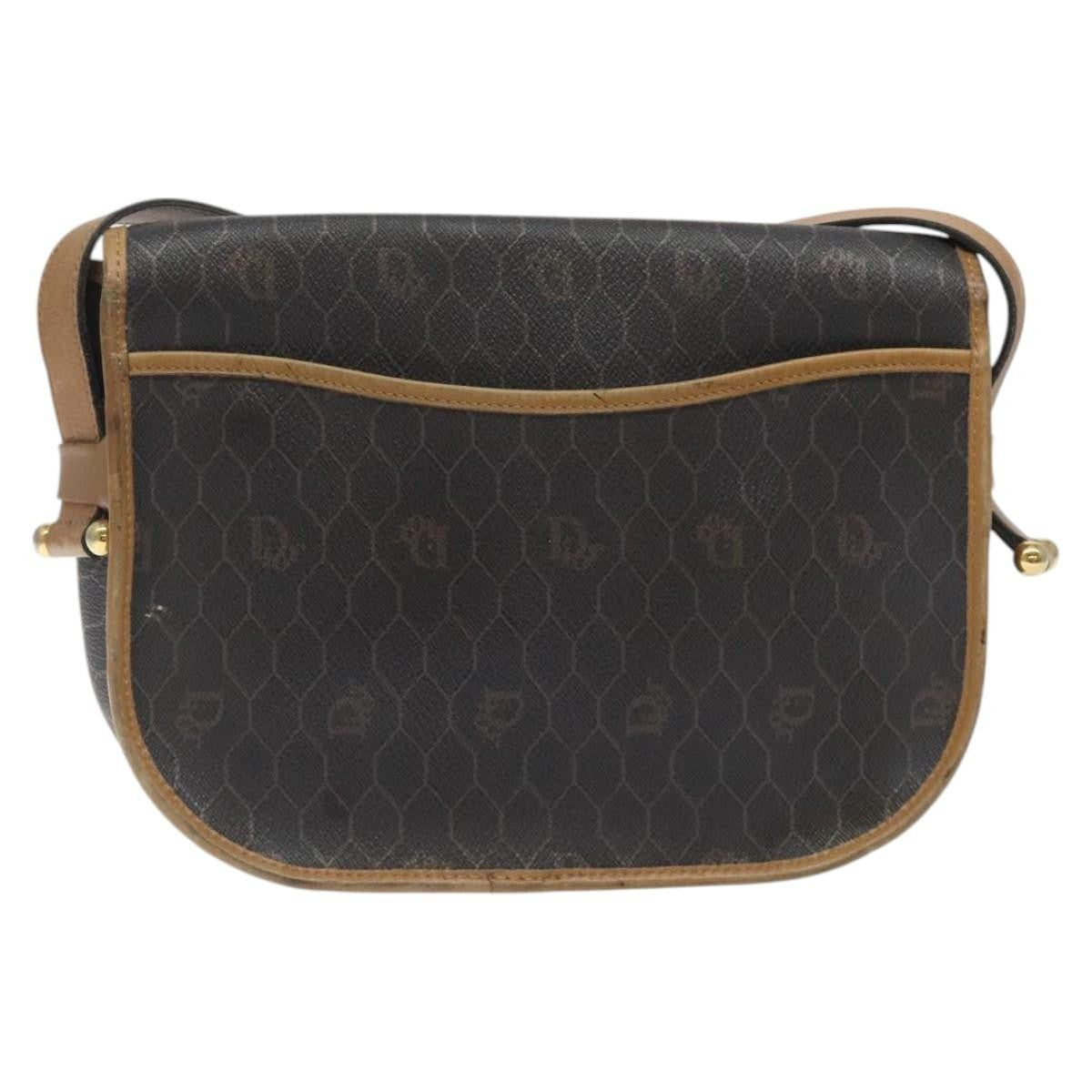 Christian Dior Vintage Honeycomb Canvas Black Canvas Shoulder Bag Bag (Pre-Owned)