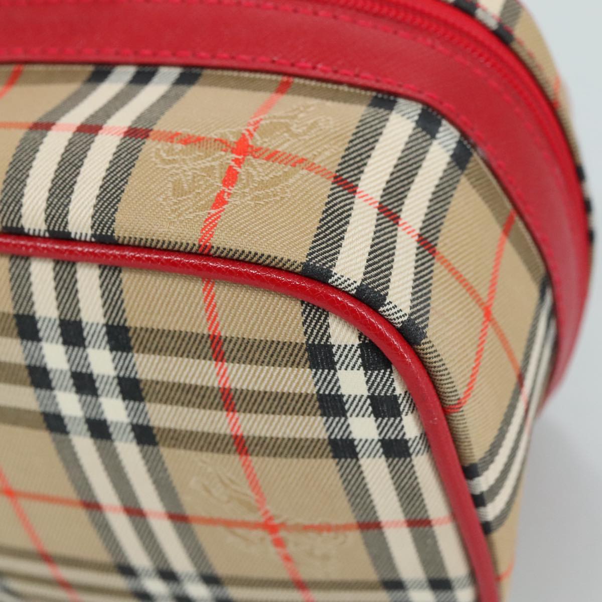 Burberry Nova Check Beige Canvas Handbag (Pre-Owned)