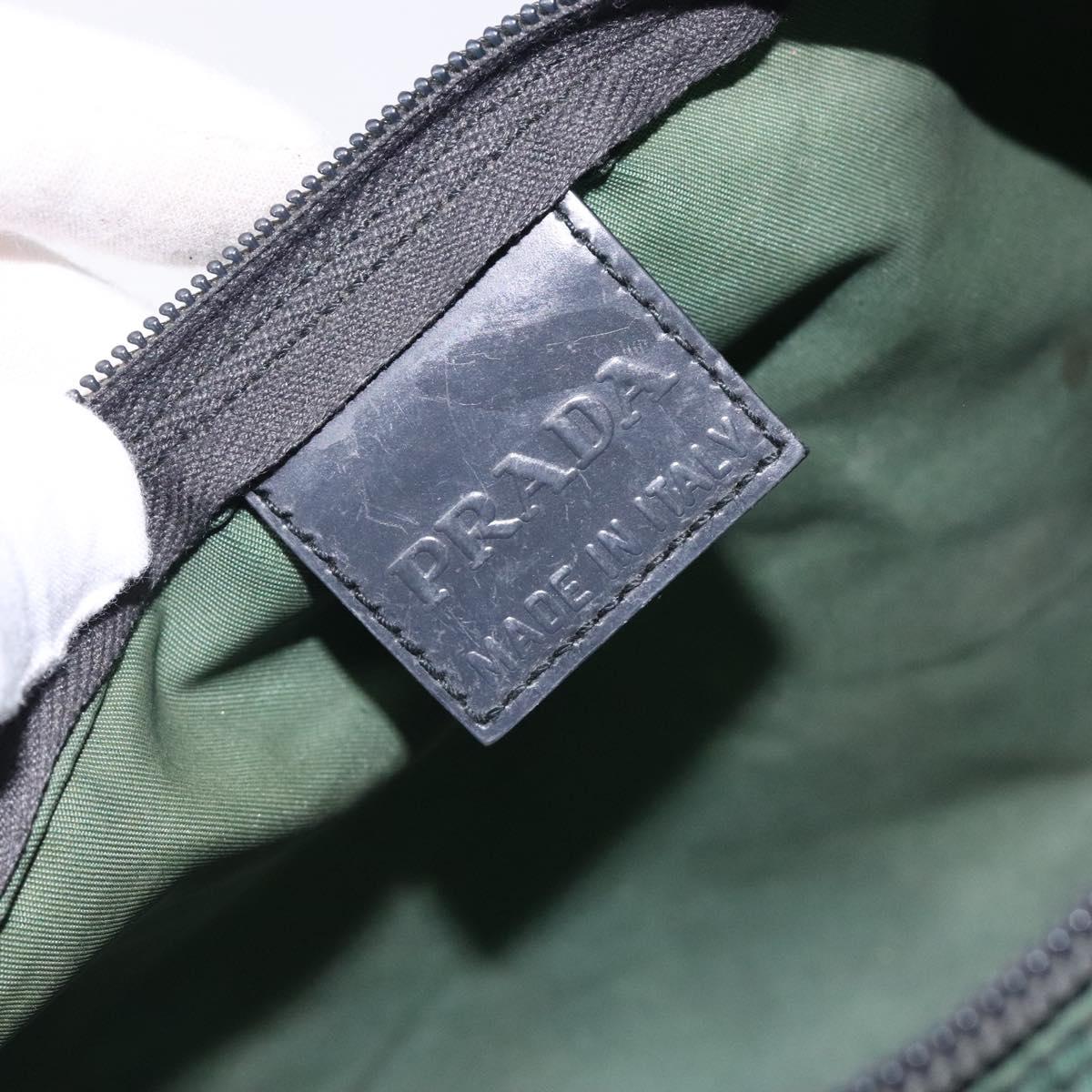 Prada Cosmetic Pouch Khaki Nylon Clutch Bag (Pre-Owned)