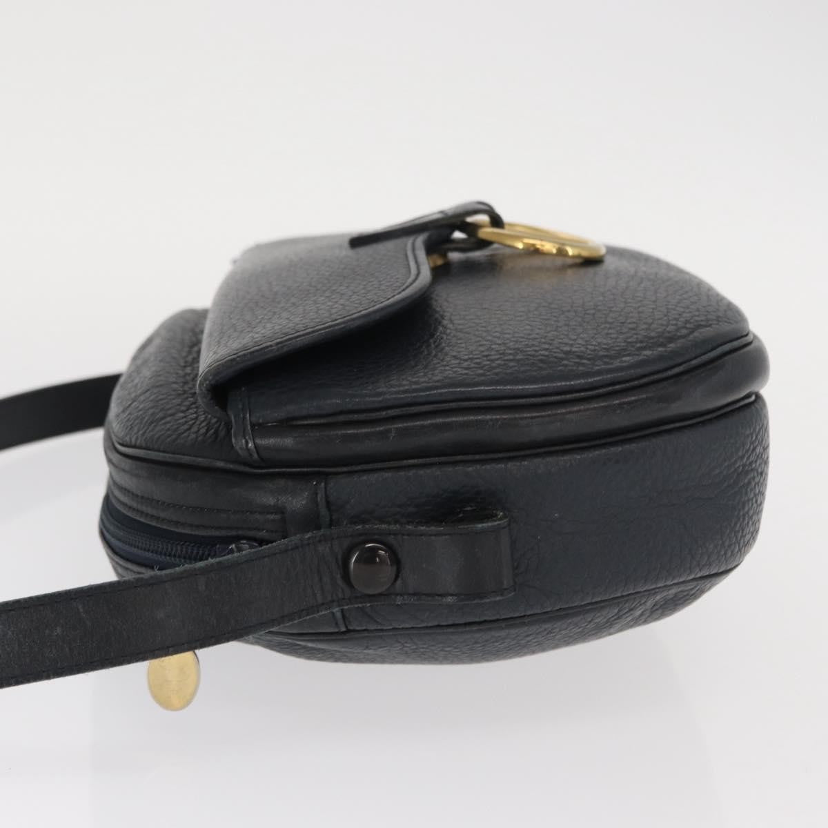 Christian Dior Vintage Leather Navy Leather Shoulder Bag Bag (Pre-Owned)
