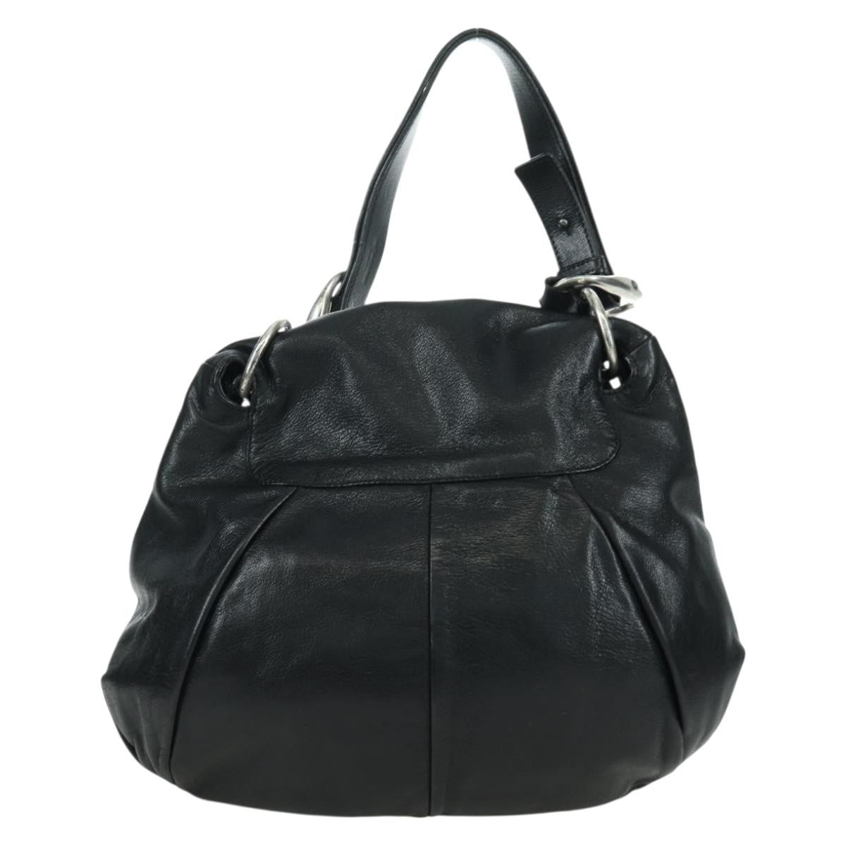 Saint Laurent Vintage Shoulder Bag Leather Black Leather Shoulder Bag Bag (Pre-Owned)