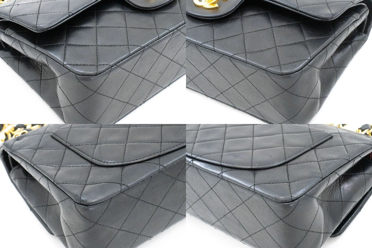Chanel Cc Flap Quilted Classic Flap Motif Printed Nylon Black Leather Crossbody Bag Bag (Pre-Owned)