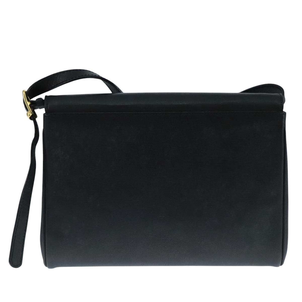 Céline Logo Du Cercle Black Leather Shoulder Bag (Pre-Owned)