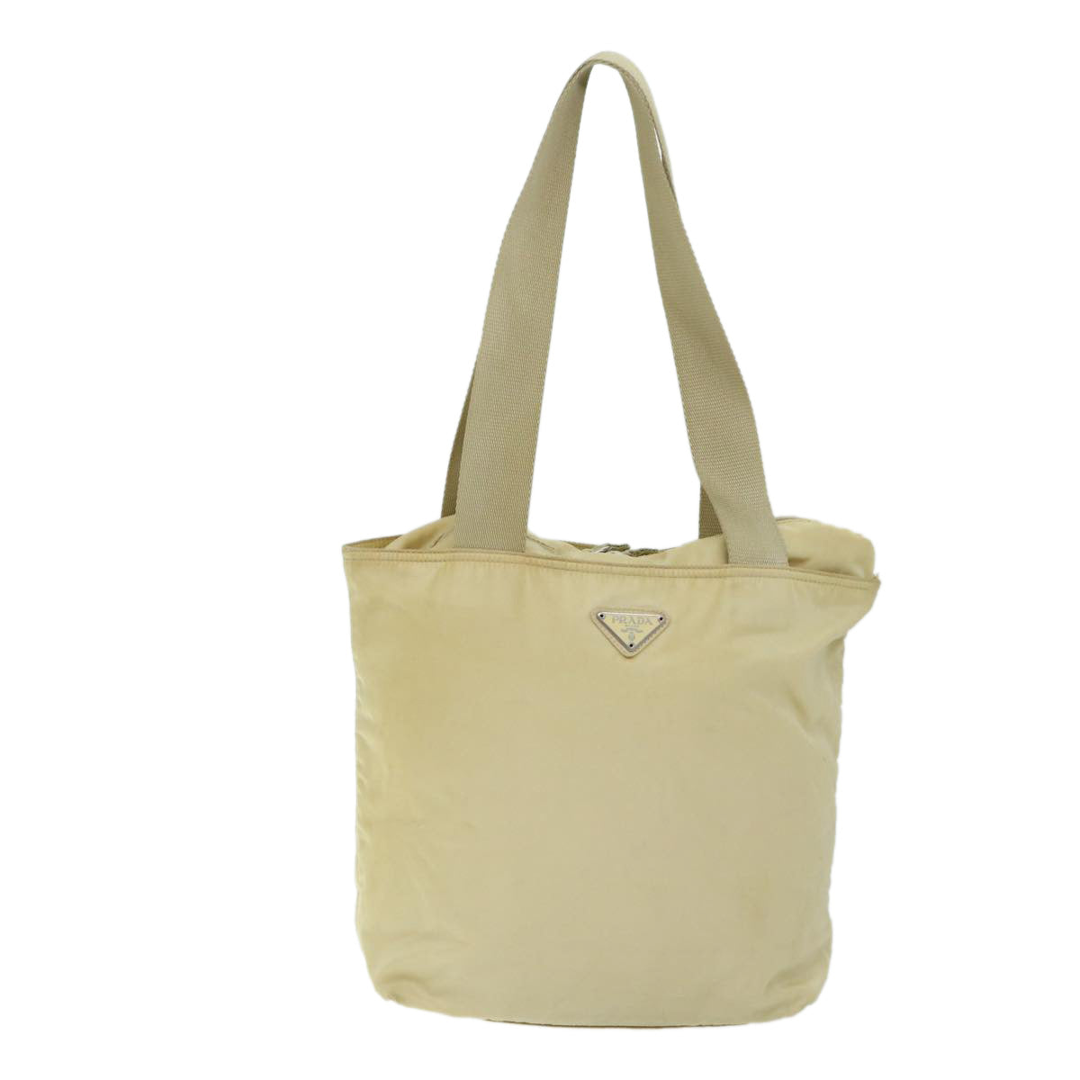 Prada Tessuto Beige Synthetic Shoulder Bag (Pre-Owned)