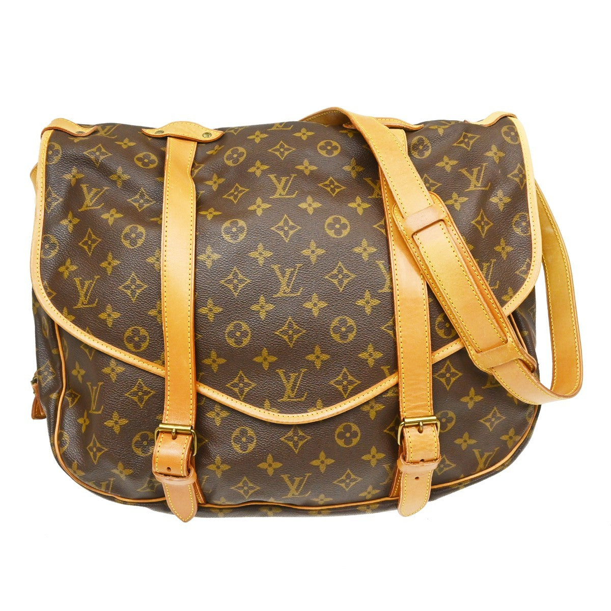 Louis Vuitton Saumur Monogram Canvas Brown Canvas Shoulder Bag Bag (Pre-Owned)