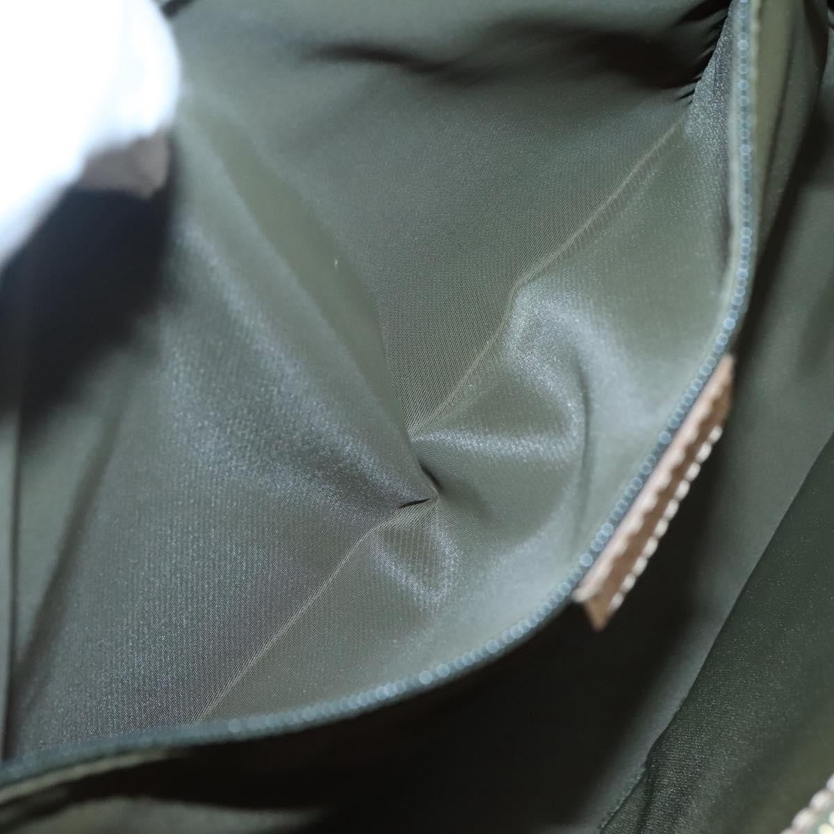 Christian Dior Vintage Trotter Double Pocket Tote Diorissimo Canvas Khaki Canvas Bag (Pre-Owned)