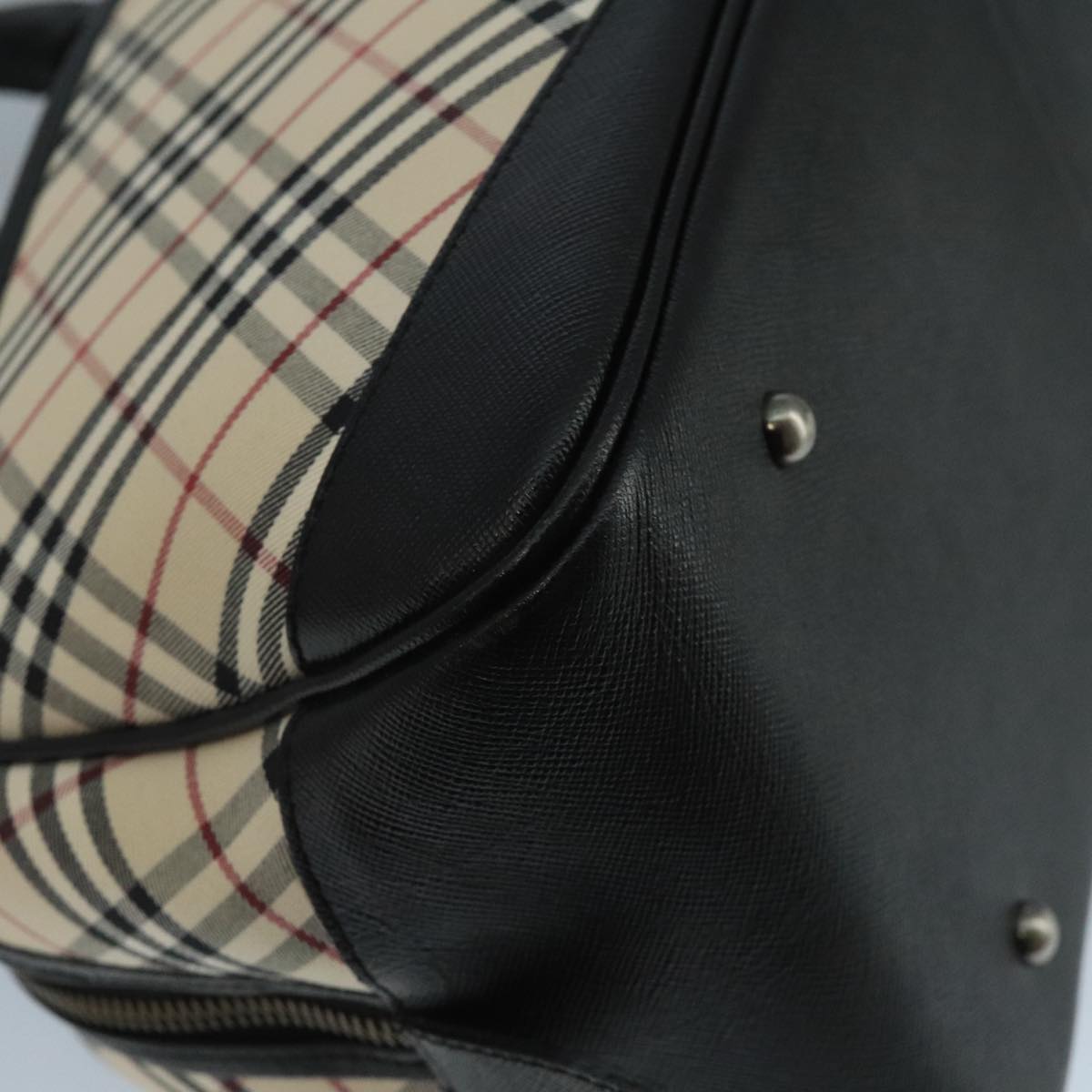 Burberry Nova Check Beige Canvas Shoulder Bag (Pre-Owned)