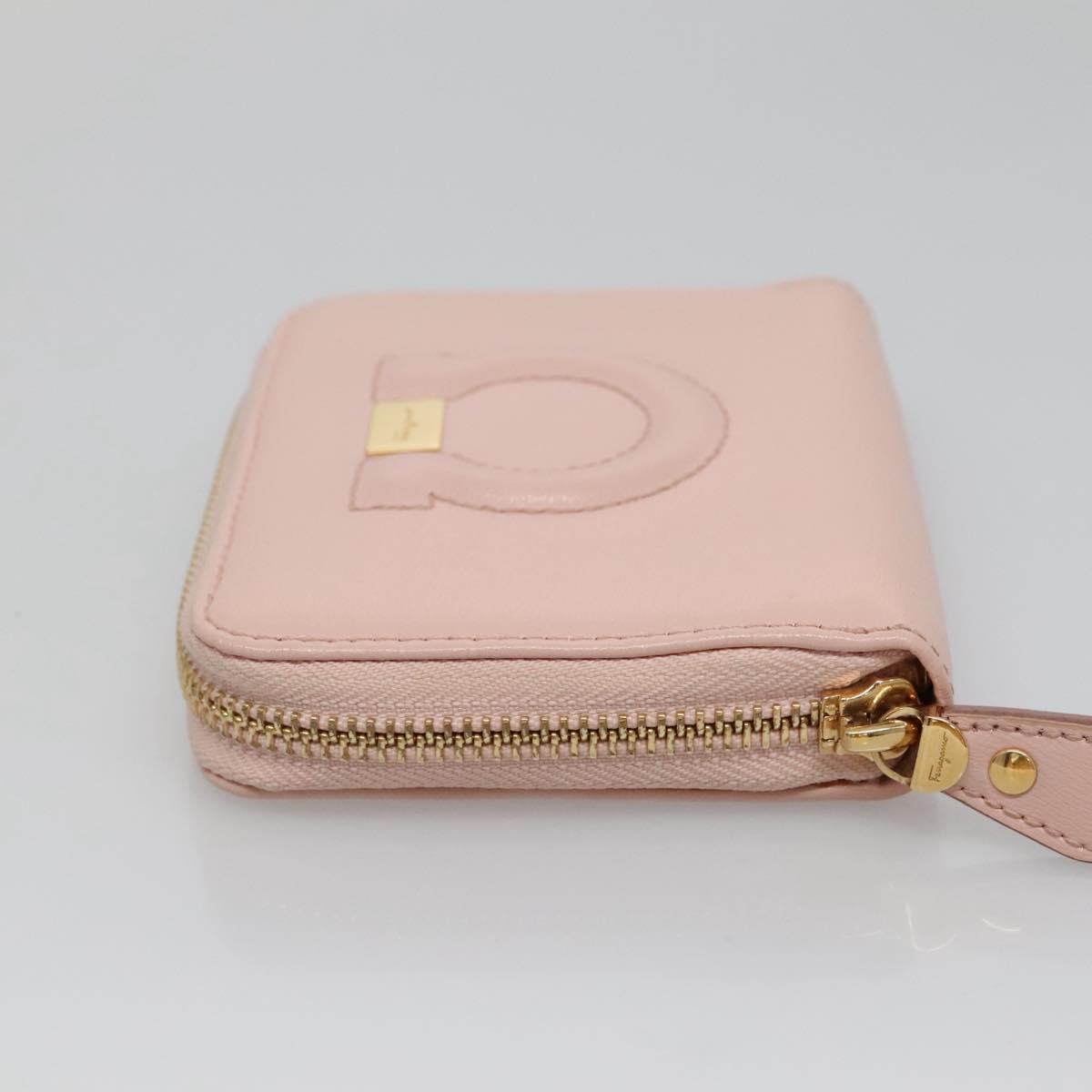 Salvatore Ferragamo Gancio Pink Leather Wallet (Pre-Owned)