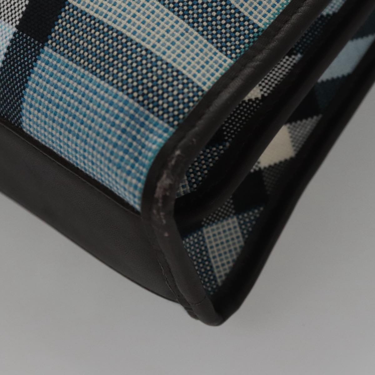 Burberry Nova Check Blue Canvas Handbag (Pre-Owned)