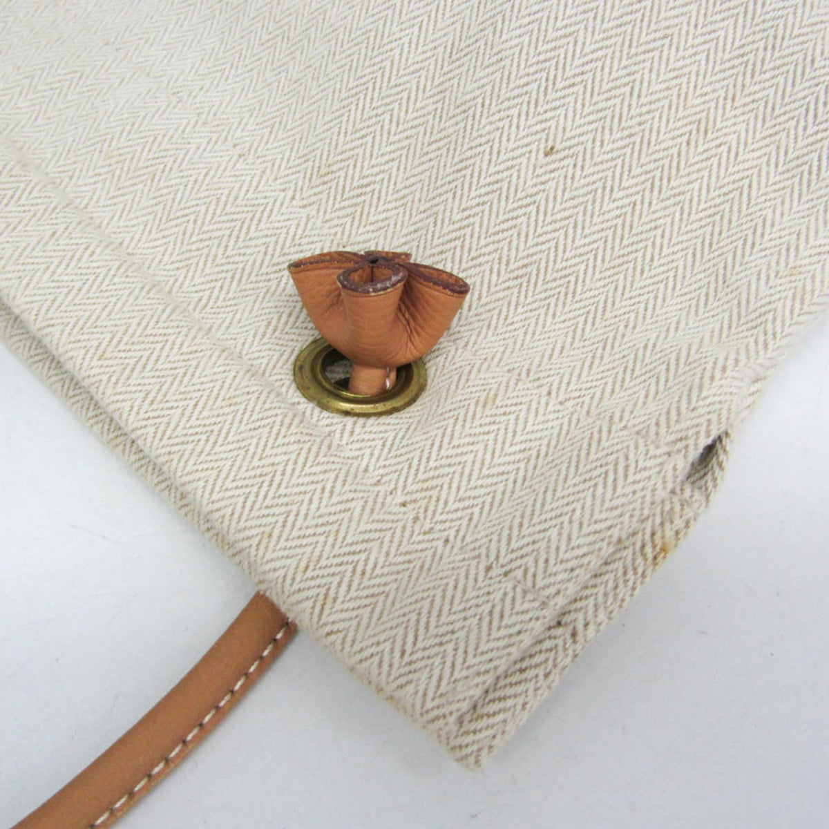 Hermes Aline Toile Beige Cotton Shoulder Bag Bag (Pre-Owned)