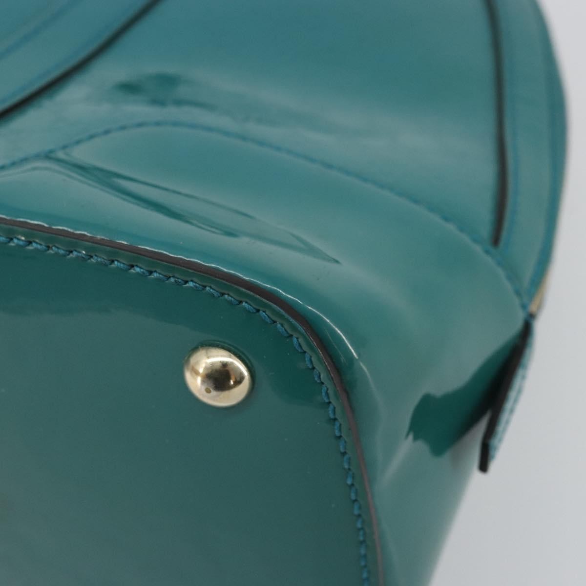Gucci Nice Top Handle Microguccissima Patent Turquoise Patent_Leather Handbag (Pre-Owned)