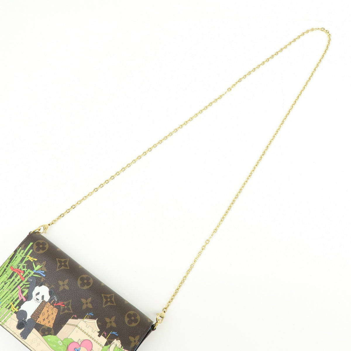 Louis Vuitton Felicie Pochette Limited Edition Vivienne Xmas Monogram Canvas Brown Canvas Clutche & Pouche Bag (Pre-Owned)