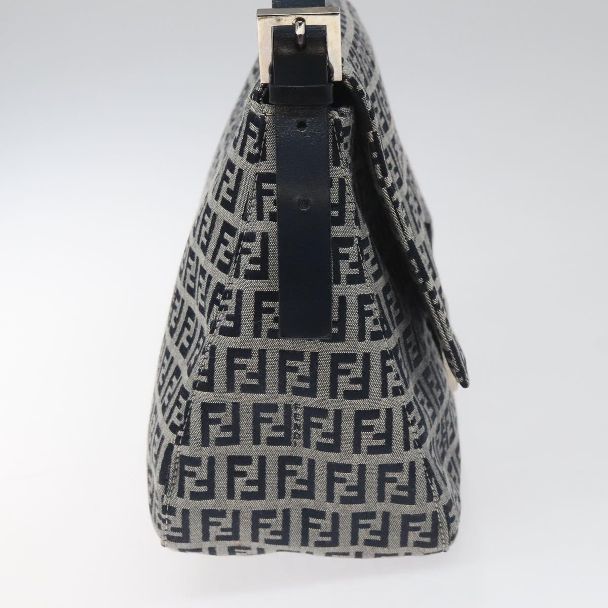 Fendi Mamma Baguette Navy Canvas Shoulder Bag (Pre-Owned)