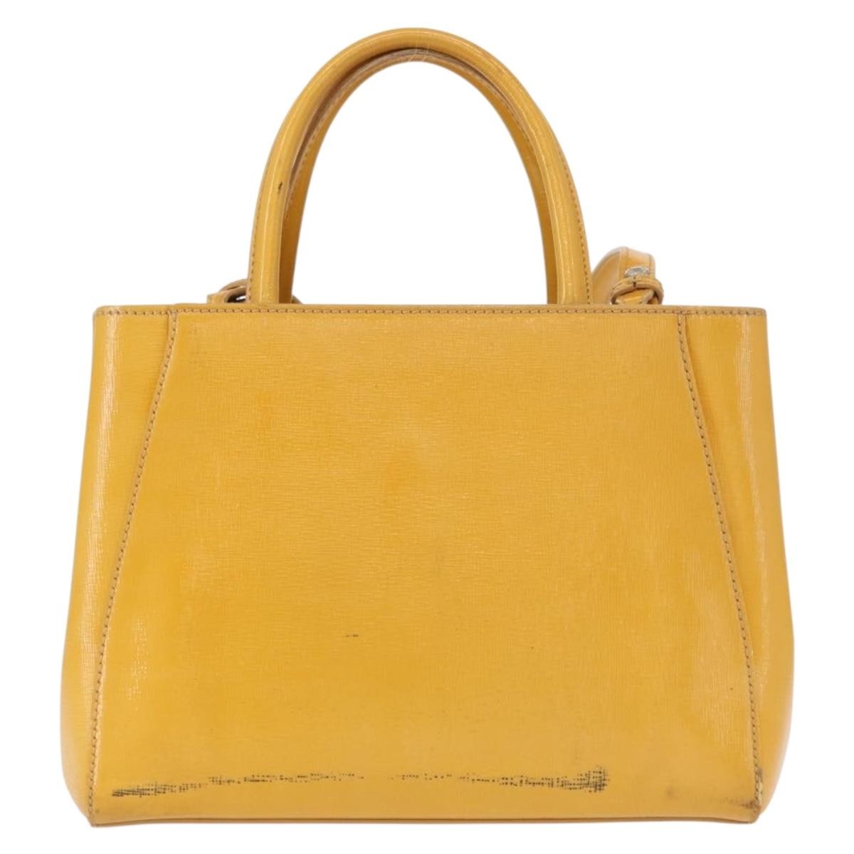 Fendi 2Jours Leather Yellow Leather Handbag (Pre-Owned)