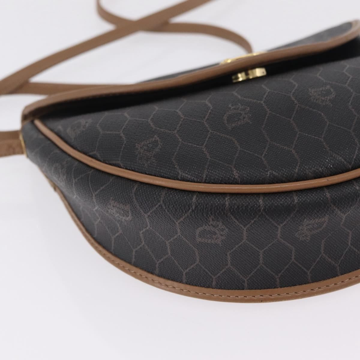 Christian Dior Vintage Honeycomb Canvas Black Canvas Shoulder Bag Bag (Pre-Owned)
