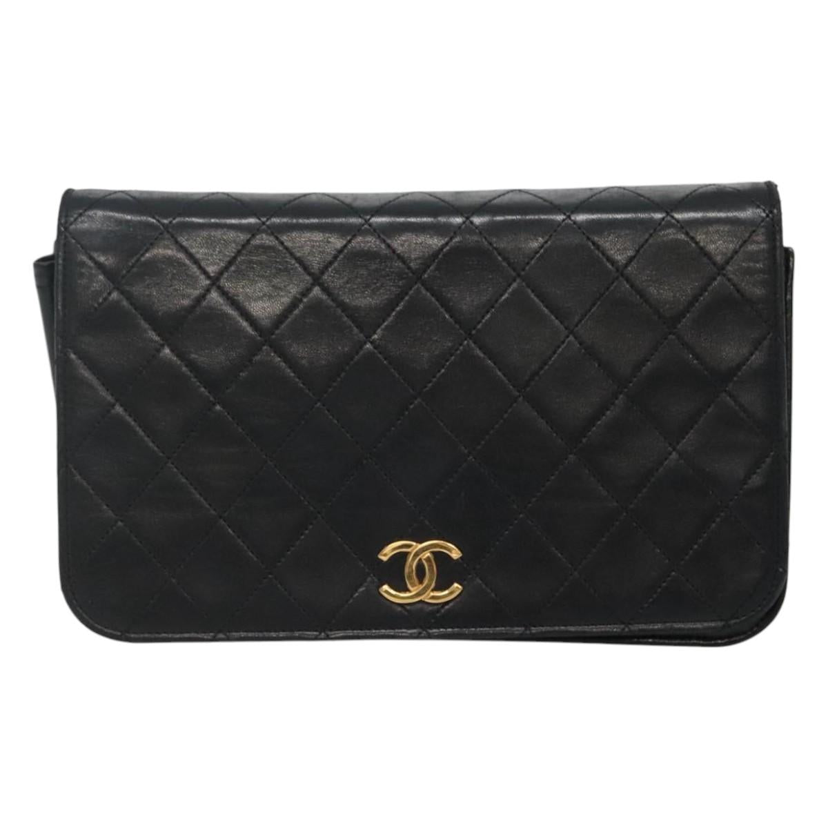 Chanel Wallet On Chain Black Leather Shoulder Bag (Pre-Owned)