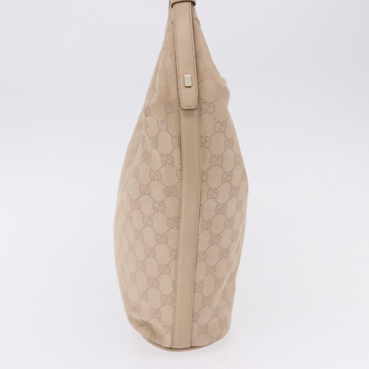 Gucci Zip Hobo Canvas Beige Canvas Handbag (Pre-Owned)
