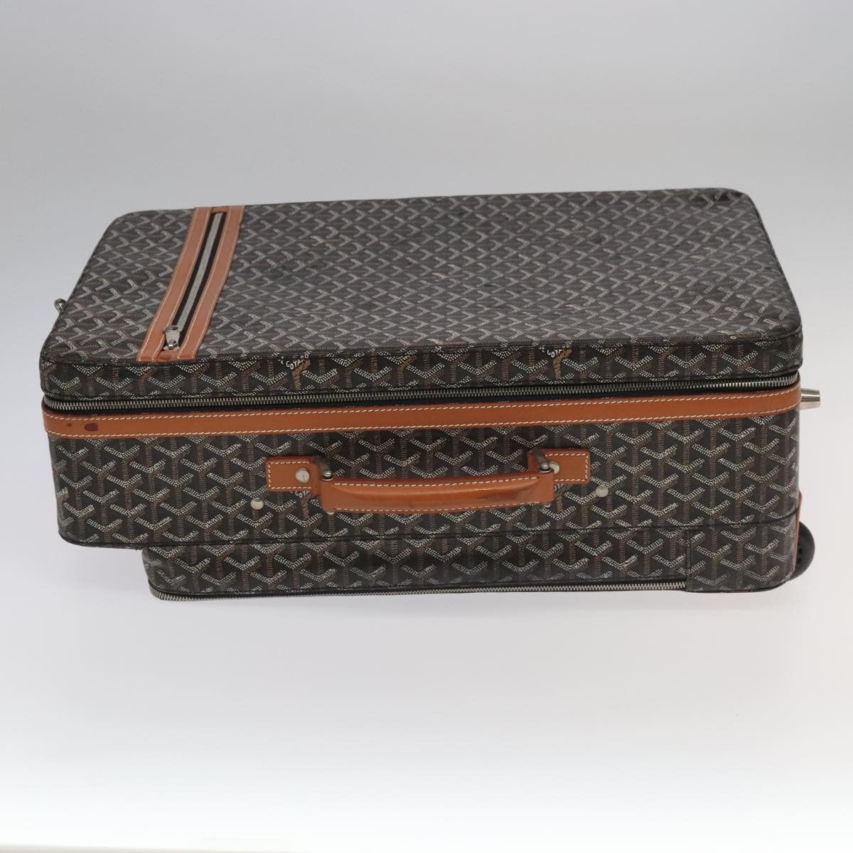 Goyard Bourget Trolley Rolling Luggage Coated Canvas Brown Pvc Travel Bag Bag (Pre-Owned)