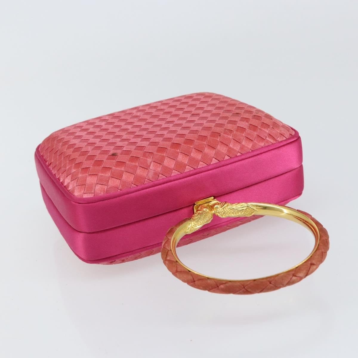 Bottega Veneta Intrecciato Clutch Satin Pink Satin Clutche & Pouche Bag (Pre-Owned)