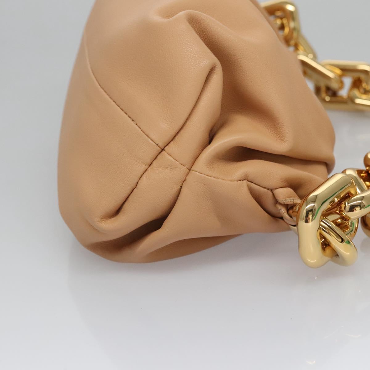 Bottega Veneta Chain Pouch Beige Leather Shoulder Bag (Pre-Owned)