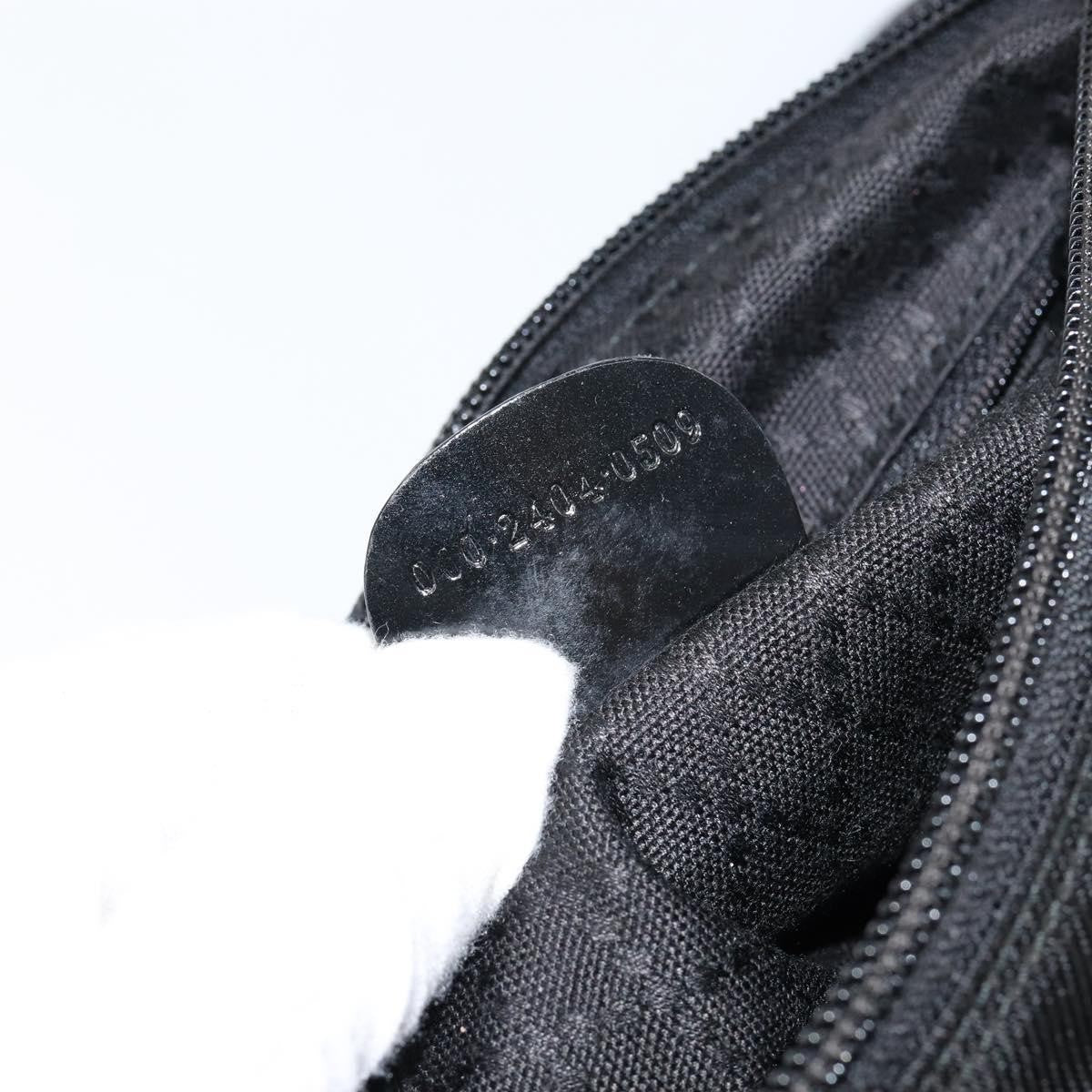 Gucci Vintage Bamboo Handle Nylon Black Nylon Handbag (Pre-Owned)
