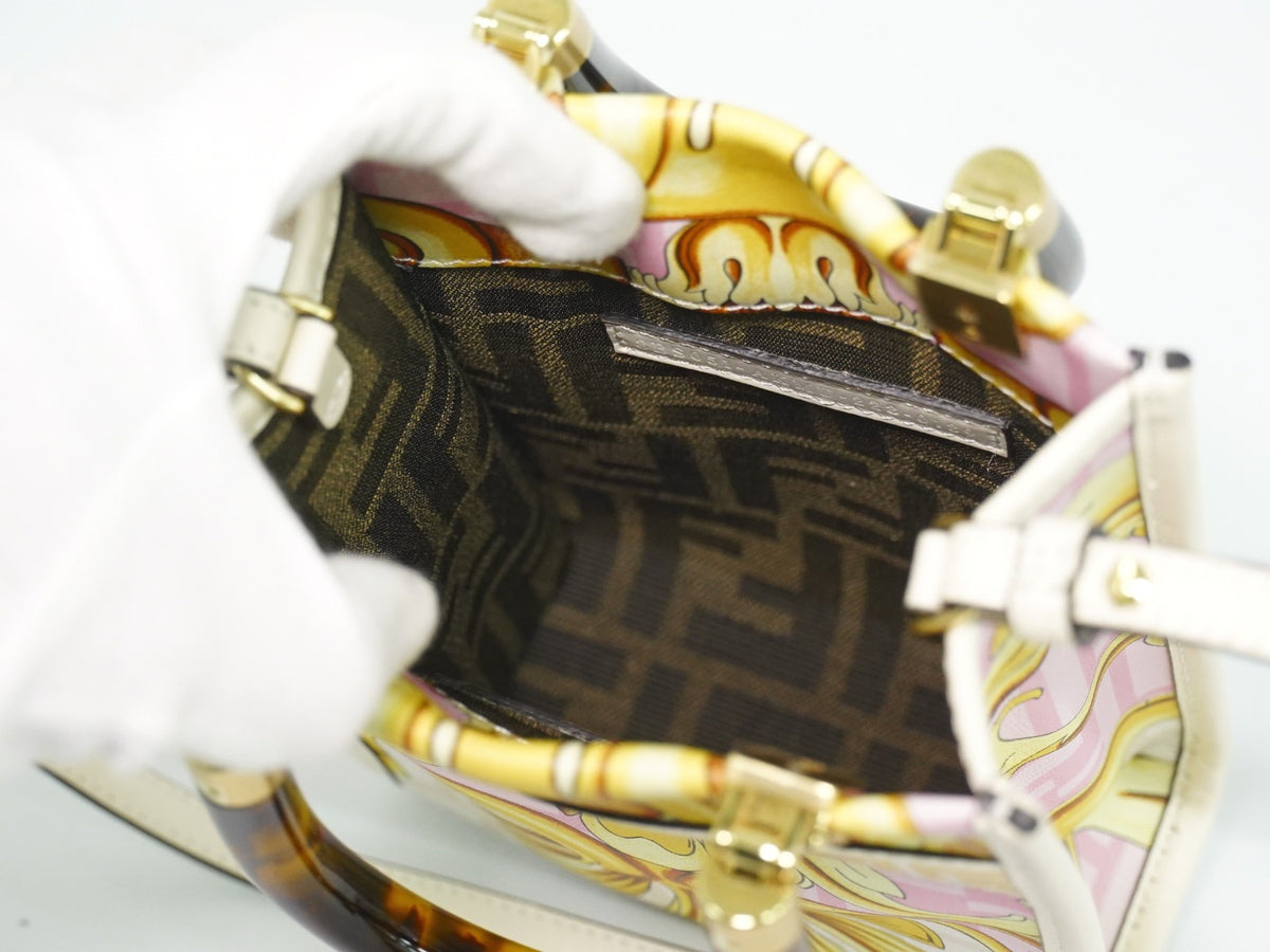 Fendi X Versace Fendace Convertible Sunshine Shopper Printed Laminated Leather Multicolour Leather Tote Bag Bag (Pre-Owned)